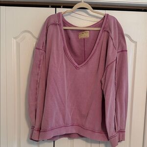 We The Free Purple V-Neck Sweatshirt